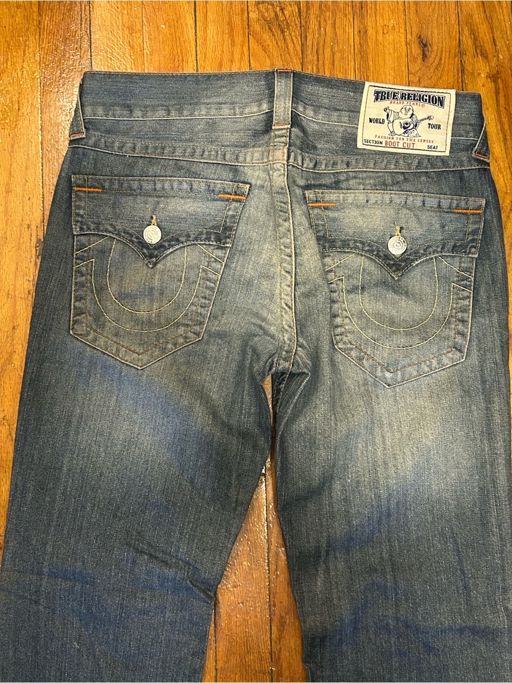 True Religion Men's Bootcut Jeans - Medium Blue Wash Size 32